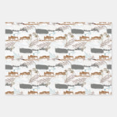 Winterpaard Boerderij Magnolias Inpakpapier Vel (Voorkant)