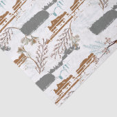 Winterpaard Boerderij Magnolias Tissuepapier (Detail)