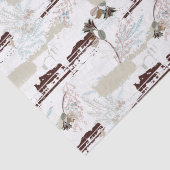 Winterpaard Boerderij Magnolias Tissuepapier (Detail)