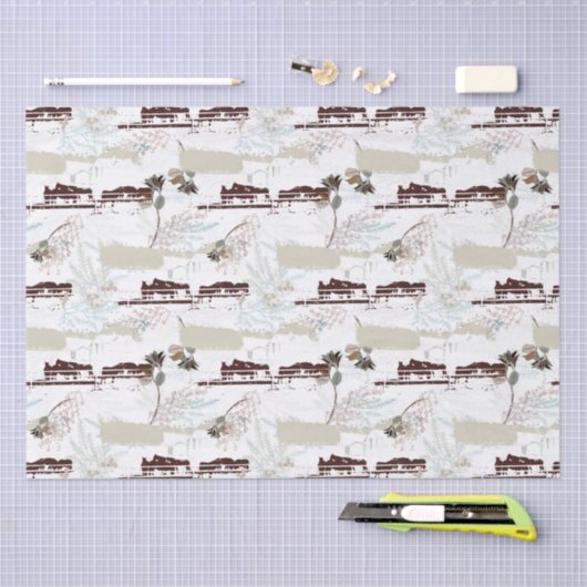 Winterpaard Boerderij Magnolias Tissuepapier (Craft)