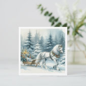 winterpaard en een kerstslee (Staand voorkant)