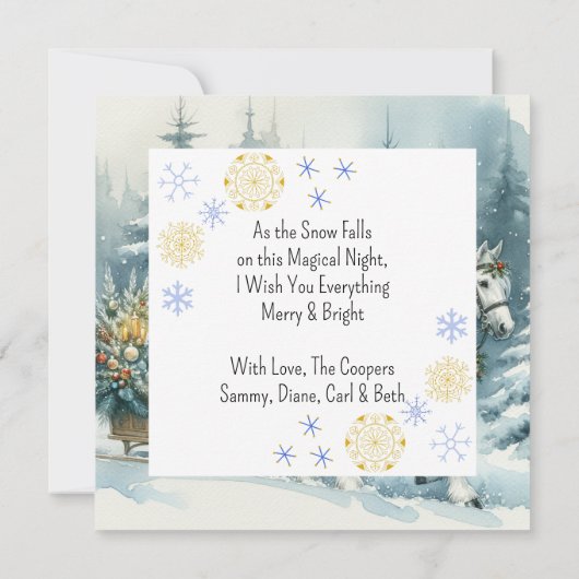  winterpaard en een kerstslee (Achterkant)