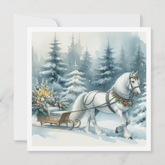 winterpaard en een kerstslee (Voorkant)