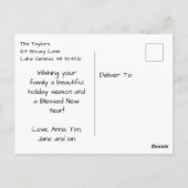 winterpaard en een kerstslee briefkaart (Achterkant)