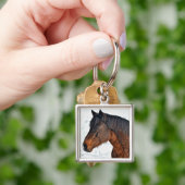 Winterpaard in Snowy Field 3 Sleutelhanger (Hand)