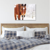 Winterpaard Kerstmis Canvas Afdruk (Insitu (Slaapkamer))