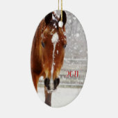 Winterpaard Kerstmis Keramisch Ornament (Rechts)