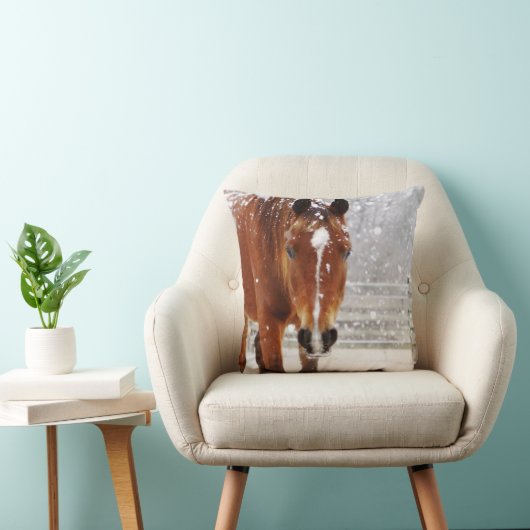 Winterpaard Kerstmis Kussen (Stoel)