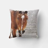 Winterpaard Kerstmis Kussen (Achterkant)