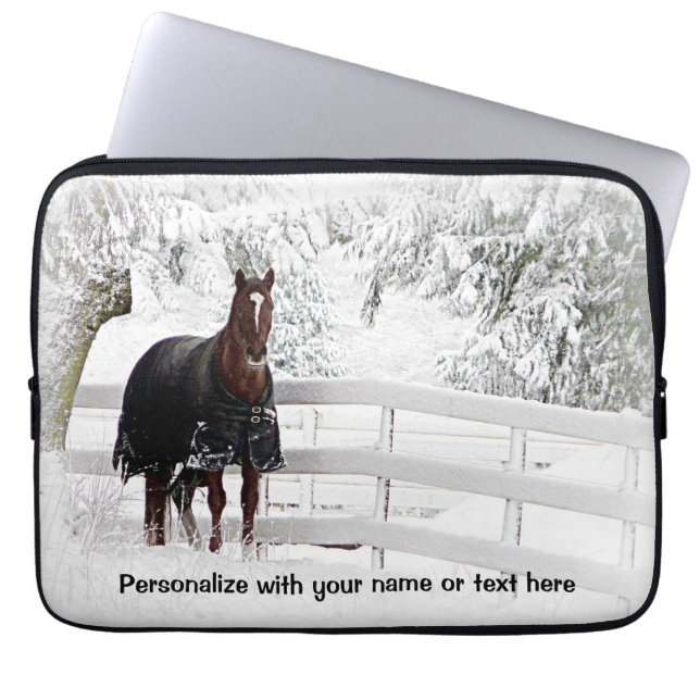 Winterpaard Laptop Sleeve (Voorkant)