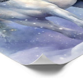 Winterpaard met bloemen poster (Hoek)