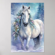 Winterpaard met bloemen