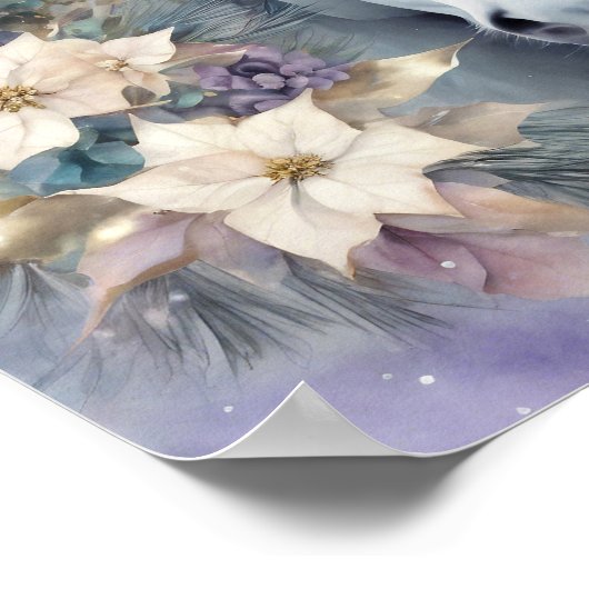 Winterpaard met Bloemen Poster 2 (Hoek)