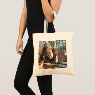 Winterpaarden bij Sturbridge Village Tote Bag