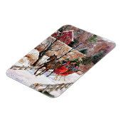 winterpaarden en -slee in sneeuw magneet (Linkerzijde)