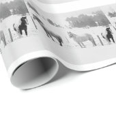Winterpaarden Equine Xmas Holiday Kerstmis Cadeaupapier (Rol Hoek)