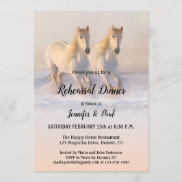 Winterpaarden in sneeuwrepetitie kaart