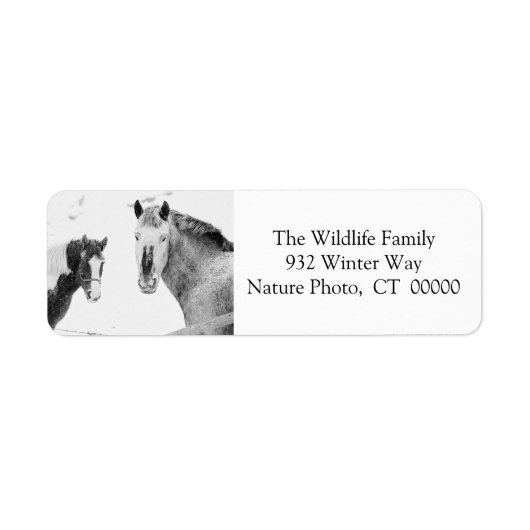 Winterpaarden  kerstlabels etiket (Voorkant)