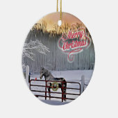 Winterpaarden Kerstmis Keramisch Ornament (Rechts)