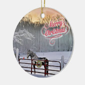 Winterpaarden Kerstmis Keramisch Ornament (Links)