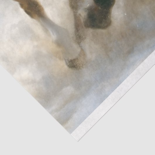 Winterpaarden lopen naast elkaar Decoupage Tissuepapier (Detail)