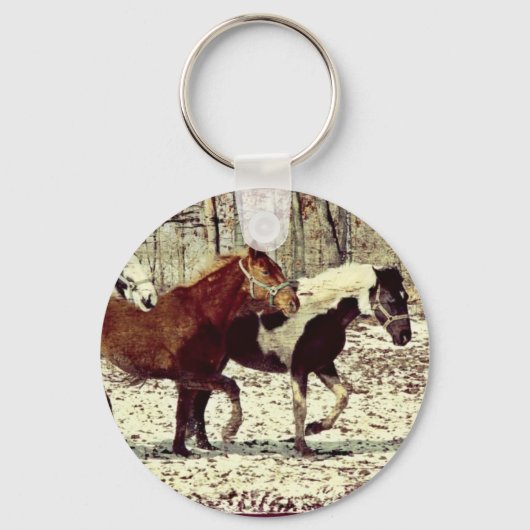 Winterpaarden Sleutelhanger (Voorkant)