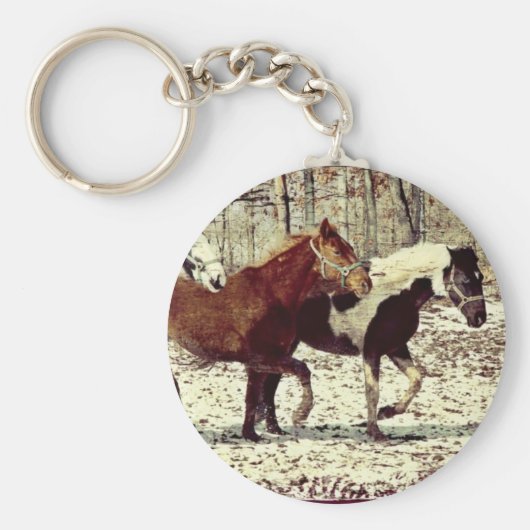 Winterpaarden Sleutelhanger (Voorkant)