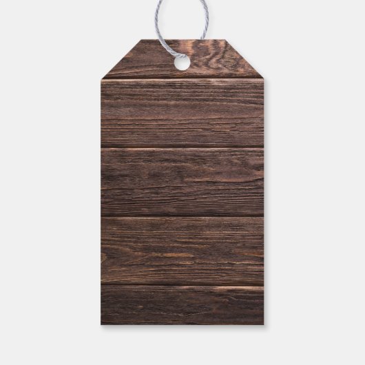 winterpad met pijnbomen op zaterdag cadeaulabel (Achterkant)