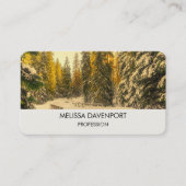 winterpad met pijnbomen visitekaartje (Voorkant)