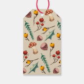 Winterpaddenstoelen & Rustiek gebladerte Kerstmis Cadeaulabel (Achterkant)