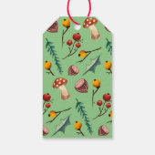 Winterpaddenstoelen & Rustiek gebladerte Kerstmis Cadeaulabel (Achterkant)