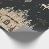 Winterpaleis Houtskool Kerst Inpakpapier (Hoek)