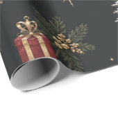 Winterpaleis Houtskool Kerst Inpakpapier (Rol Hoek)