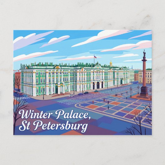Winterpaleis Rusland Briefkaart (Voorkant)