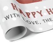 Winterpanda en bomen Prettige feestdagen Kerstmis Cadeaupapier (Rol Hoek)