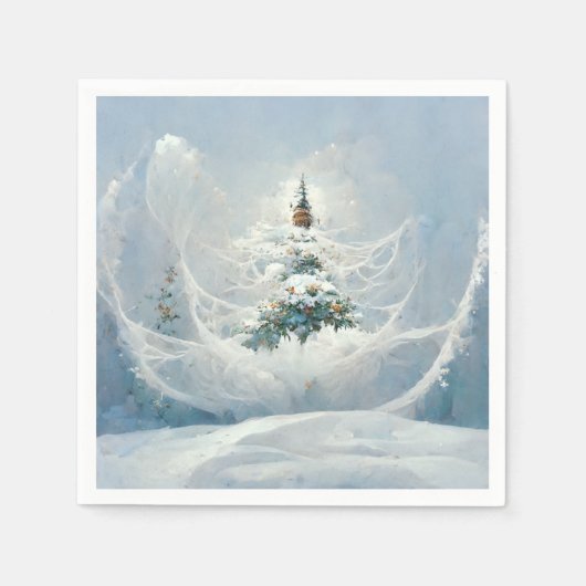 Winterpapier voor feestjes. servet (Voorkant)