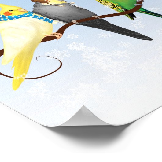 Winterparakeets en krokodillen poster (Hoek)