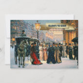  winterparijse Scene Holiday Partij Kaart (Voorkant)