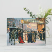  winterparijse Scene Holiday Partij Kaart (Staand voorkant)