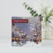  winterparijse Scene Holiday Partij Kaart (Staand voorkant)