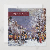  winterparijse Scene Holiday Partij Kaart (Voorkant)