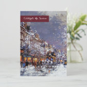 winterparijse Scene Holiday Partij Kaart (Staand voorkant)