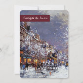  winterparijse Scene Holiday Partij Kaart (Voorkant)