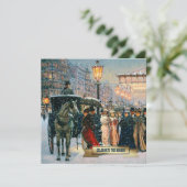  winterparijse Scene Holiday Partij Kaart (Staand voorkant)