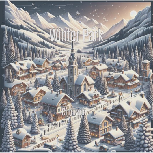 Winterpark Colorado 3 inch Vinyl Sticker (Voorkant)