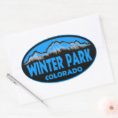 Winterpark Colorado blauwe ovale stickers (Envelop)