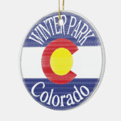 Winterpark Colorado-cirkelvlag Keramisch Ornament (Links)