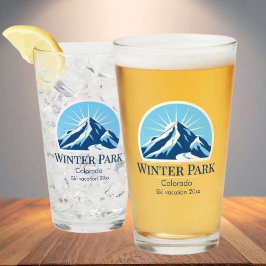 Winterpark Colorado skigebied drink Glas