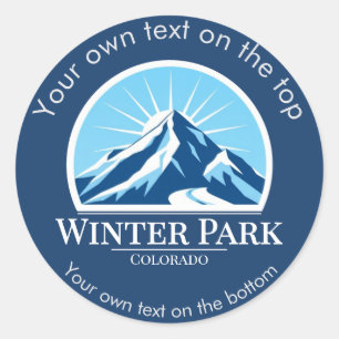 Winterpark Colorado skivakantie Ronde Sticker
