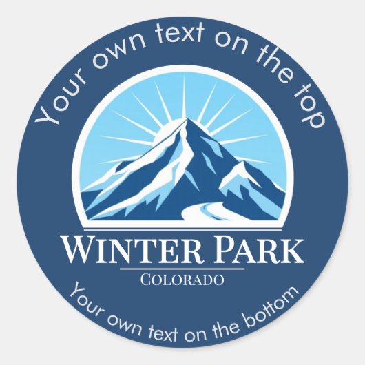 Winterpark Colorado skivakantie Ronde Sticker (Voorkant)